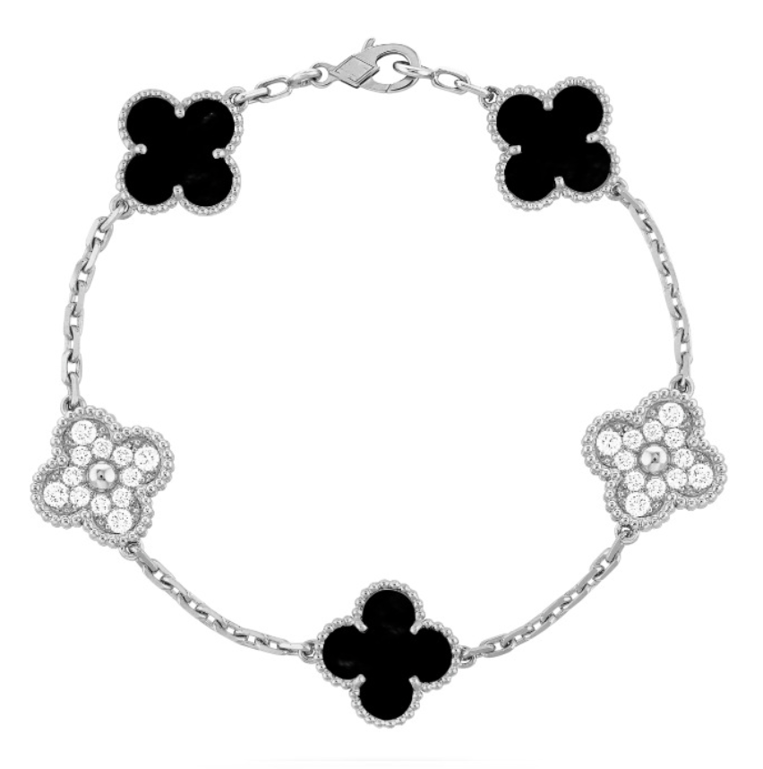 LISBON | FOUR-LEAF CLOVER SILVER LUCKY SILVER/BLACK